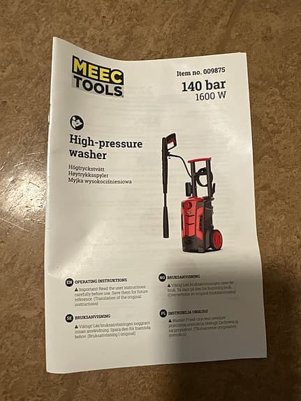 Meec Tools högtryckstvätt 140 bar 1600W