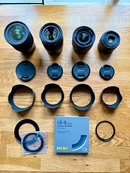 Sony A6600 med objektiv, mikrofon, gimbal och tillbehör