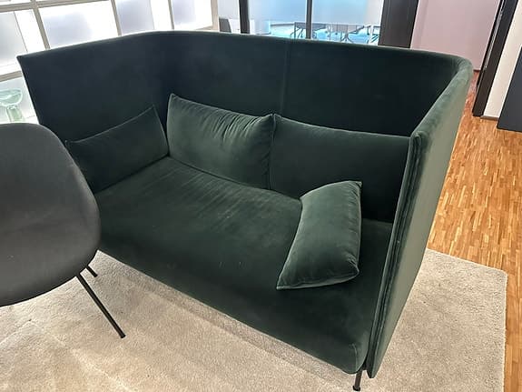 HAY Silhouette High Back soffa i grön sammet (finns 2 st) - mkt fint skick