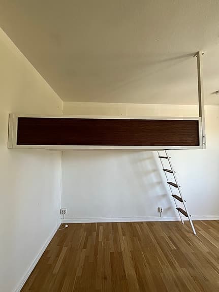 Loftsäng för vuxen takfäste 200x140 spottar dimmer, loftdubbelsäng våningssäng