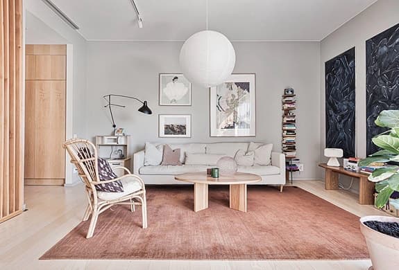 Sits Lill 4-sits 100% linne natur med ben i massiv oljad ek