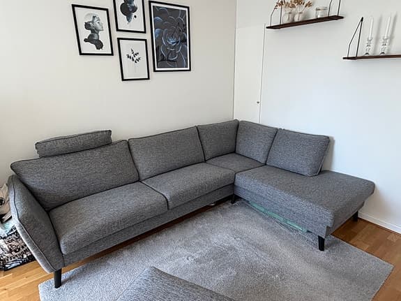 Soffa + fotpall