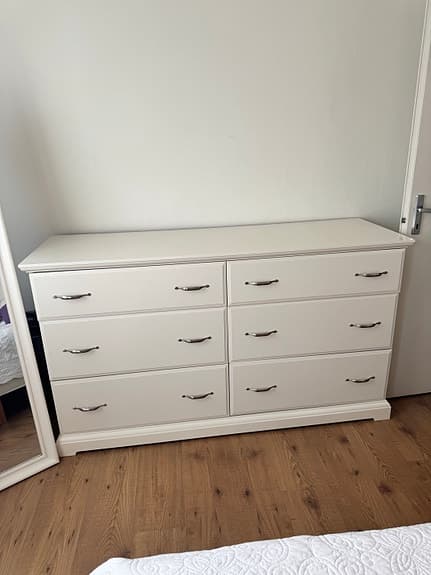 IKEA byrå med 6 lådor vit