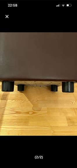 Konstläder Sittpuff/ pall brun m, ben