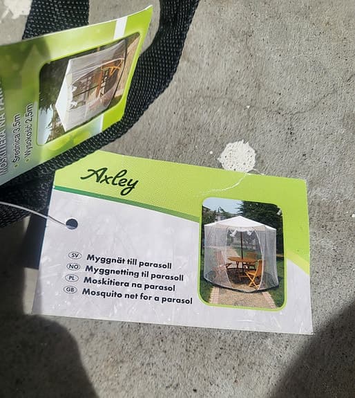 Axley myggnät till parasoll med förvaringsväska