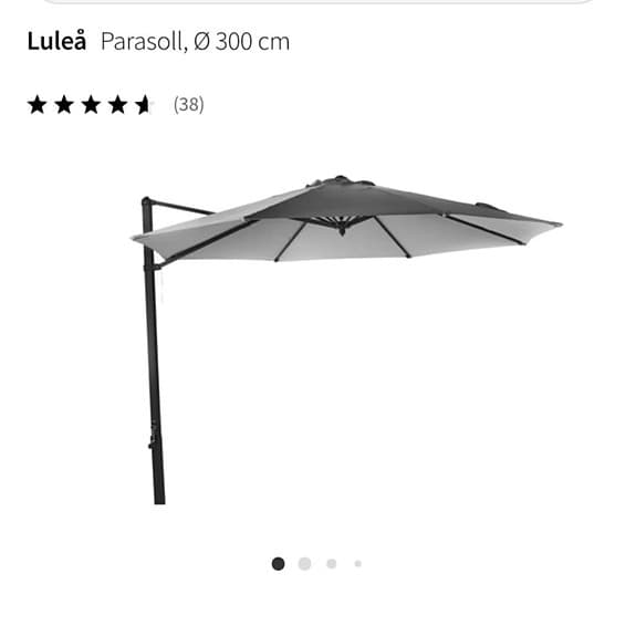Luleå parasoll 300 cm med fot, svart
