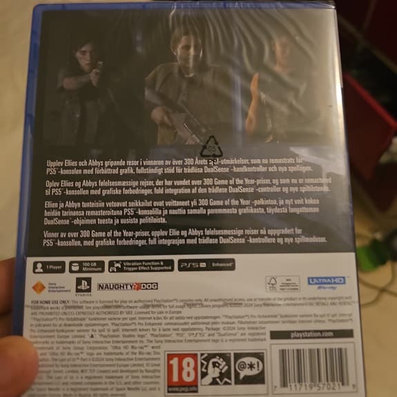 PS5 spel, last of us och Riders Republic.
