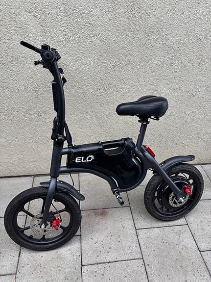 ELO elcykel hopfällbar svart