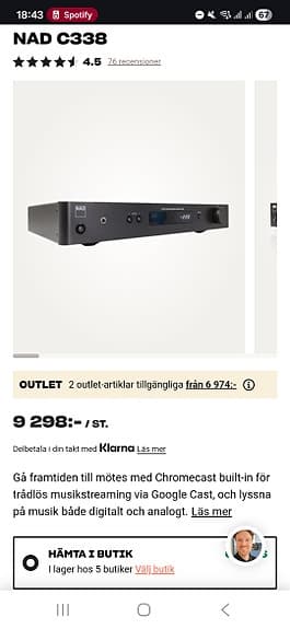 Nad c338 stereo förstärkare