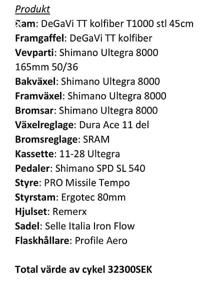 Tempo/triathloncykel och trainer