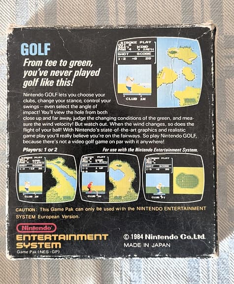 Golf NES (Nintendo) Black Box – European Version Med Originalkartong!