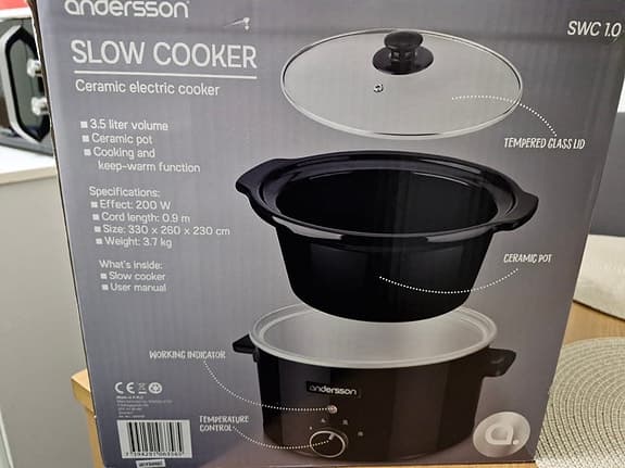 Andersson slow cooker 3,5 liter keramisk gryta