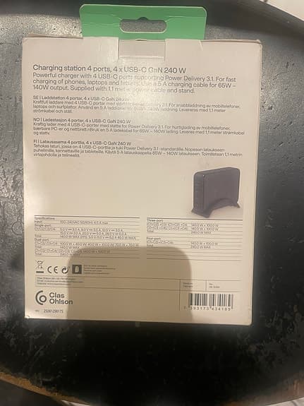 Laddstation med 4 USB-C-portar
