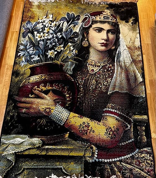 Persisk väggmatta/bildmatta från Iran ca 105 × 155 cm
