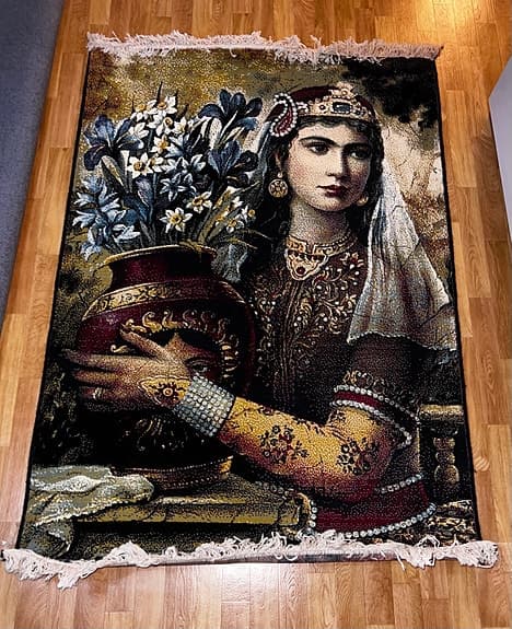 Persisk väggmatta/bildmatta från Iran ca 105 × 155 cm