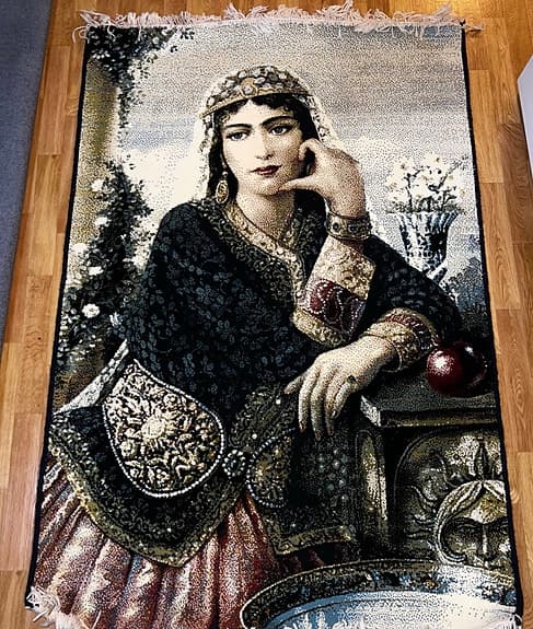 Persisk väggmatta / bildmatta från Iran ca 105 × 155 cm