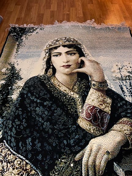 Persisk väggmatta / bildmatta från Iran ca 105 × 155 cm