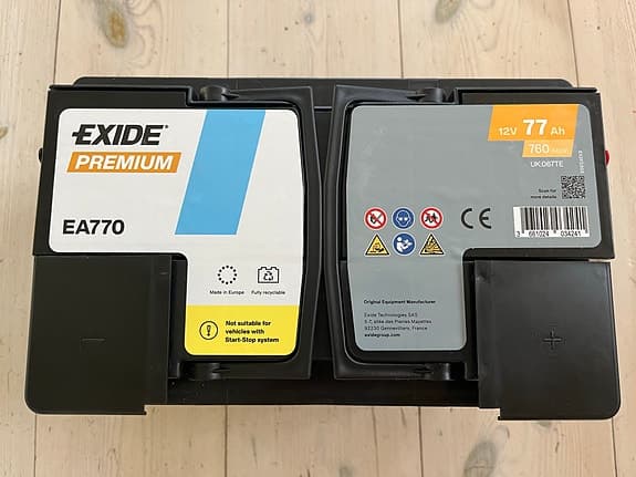 Exide Premium EA770 bilbatteri (nytt, oanvänt)