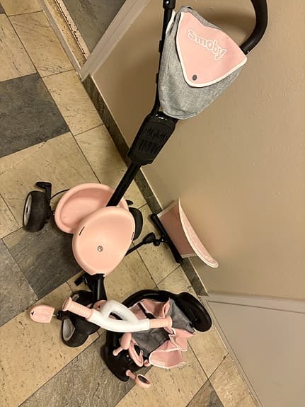 Smoby Trehjuling Baby Driver Plus, Pink