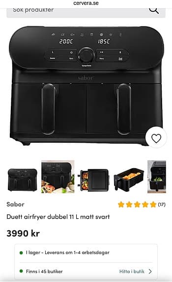 Sabor Airfryer Dual 11 L