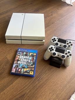 Sony Playstation 4 vit spelkonsol med två handkontroller