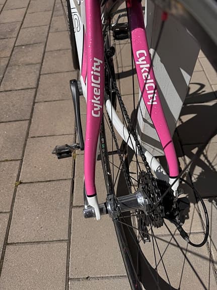 Columbus ram - Landsvägscykel 50 cm 28" vit/rosa för kvinna