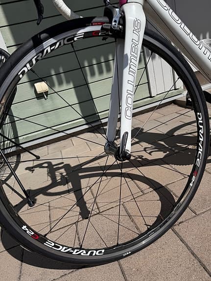 Columbus ram - Landsvägscykel 50 cm 28" vit/rosa för kvinna