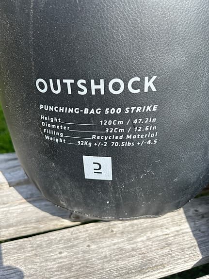 Outshock Punching Bag 500 Strike boxningssäck 120 cm svart