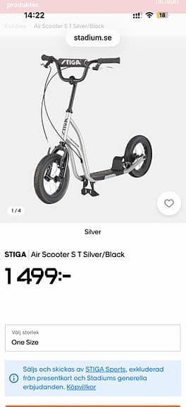 STIGA Air Scooter S T sparkcykel silver/svart