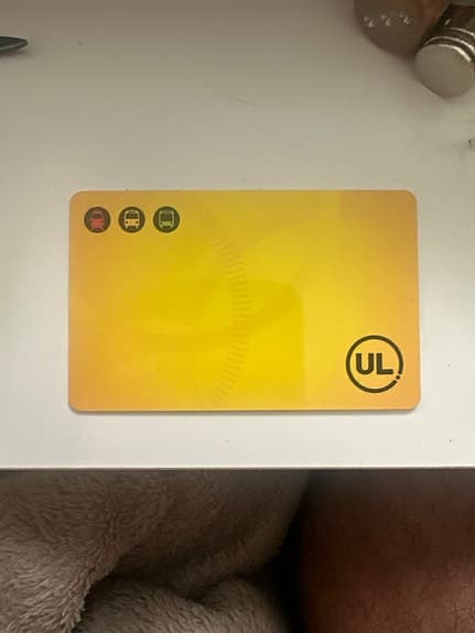 UL resekort gult med Arlanda passage