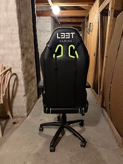 LEET Gaming stol svart/grön