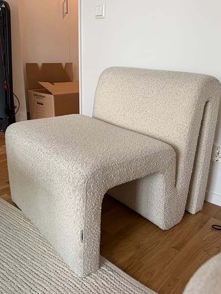 Pastill Odette fåtölj boucle