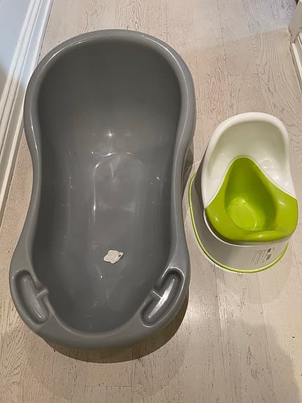 Beemoo badbalja och potta grå/grön