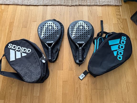 NYSKICK! 2 st Head Alpha Junior padelrack med padelväska och fodral