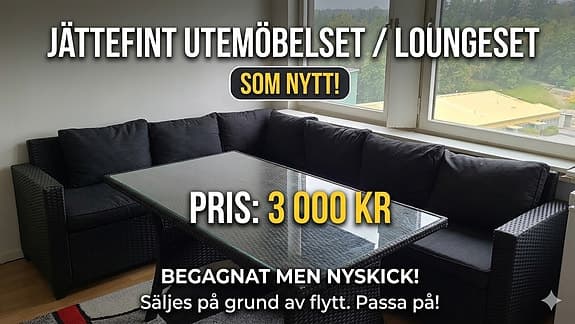 Jättefint utemöbelset / Loungeset i nyskick!