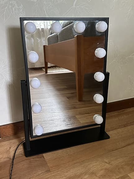 Havsö sminkspegel med LED-belysning svart