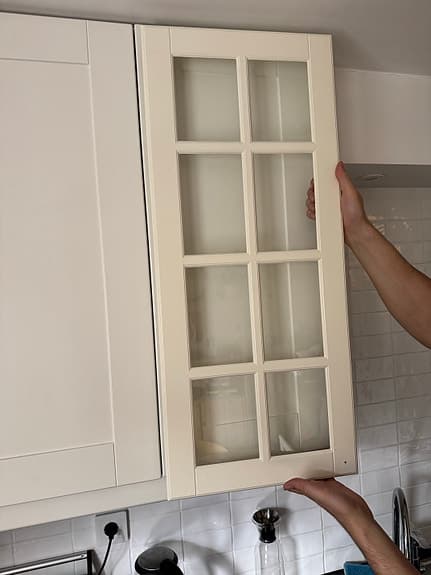 IKEA Lidingö vitrindörr till köksskåp med spröjs, vit