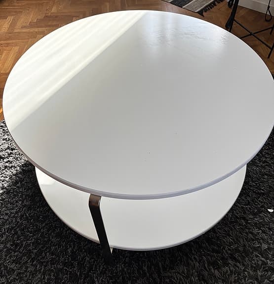 IKEA runt soffbord vitt med hylla
