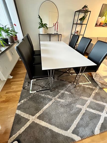 Matgrupp med 6 Mio-stolar + bord