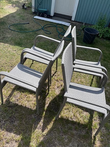 Stol Rimini trädgårdsstolar konstrotting grå