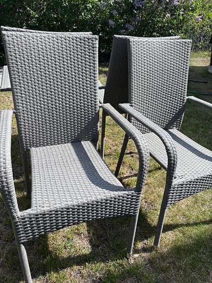 Stol Rimini trädgårdsstolar konstrotting grå
