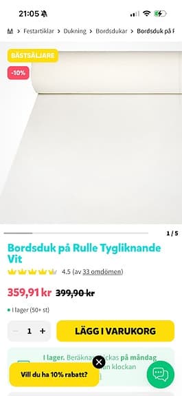 Bordsduk tygliknande till fest