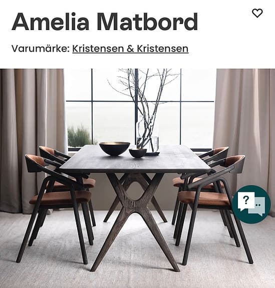 Bordsskiva till matbord från Kristensen & Kristensen i massiv ask