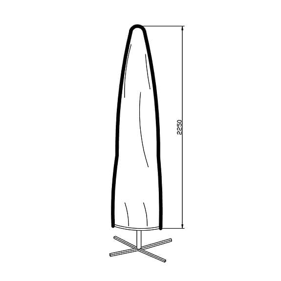 Parasolöverdrag 225 cm grå
