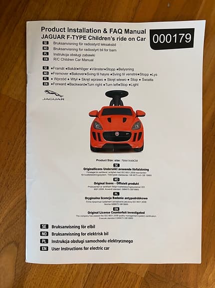 Elbil för barn 3-7 år, åkleksak