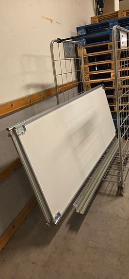 Rubrik: Kontorsskärmvägg / rumsavdelare 180 x 234 cm komplett med skenor