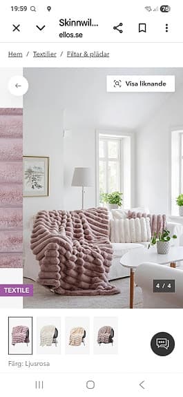 Ellos pläd rosa fluffig -  Lily pläd. Nypris 1395 kr