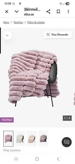 Ellos pläd rosa fluffig -  Lily pläd. Nypris 1395 kr
