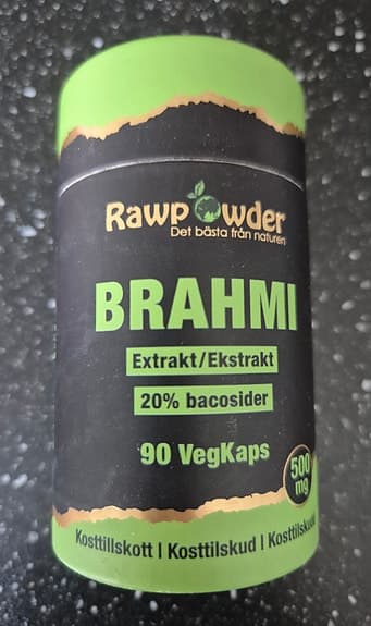 Rawpowder Brahmi kosttillskott 90 kapslar