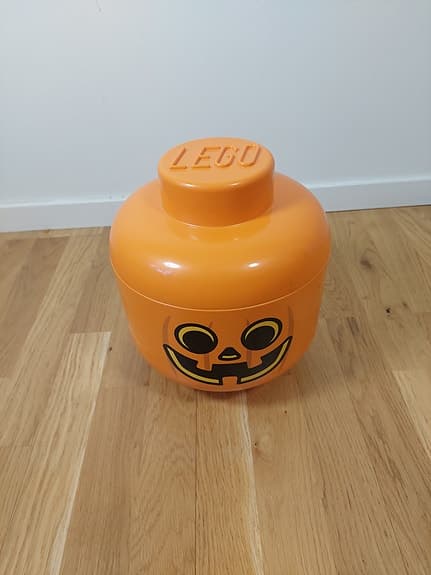 LEGO förvaringshuvud pumpa med blandade klossar